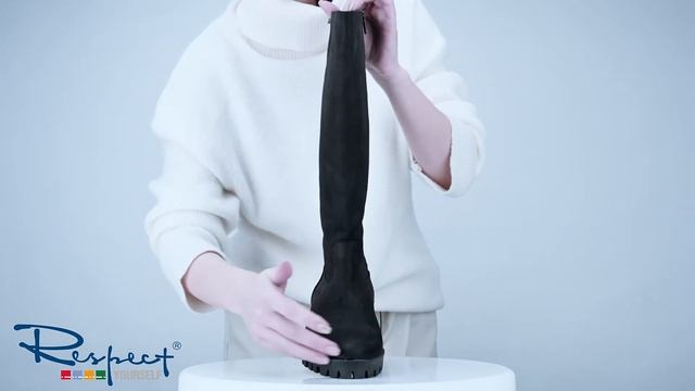 Сапоги из нубука чёрного цвета VK10-101456 смотреть онлайн