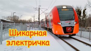 Калининградская электричка "Ласточка" зимой. Станция Сельма