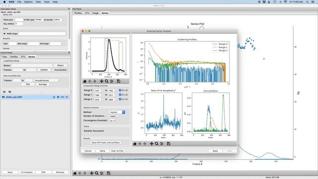 BioXTAS RAW - Evolving factor analysis (EFA) for SEC-SAXS data смотреть онлайн