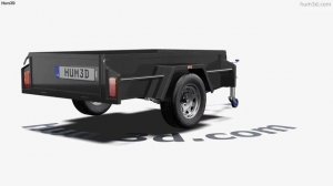 Generic Box 1-axle Car Trailer  2021 3D model by Hum3D.com