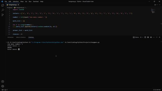 Hangman Word Guess Game| Python Project - 2 | Hindi | #python #pythonprojects #learnpython #learn