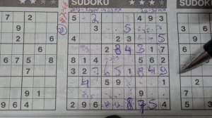 Tuesday. Bonus Extra edition (#7246) Three Stars Sudoku puzzle  10-10-2023 Extra part 1 of 4