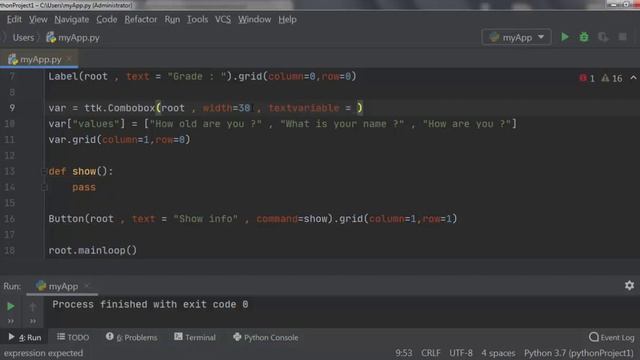 python and gui tkinter combobox смотреть онлайн