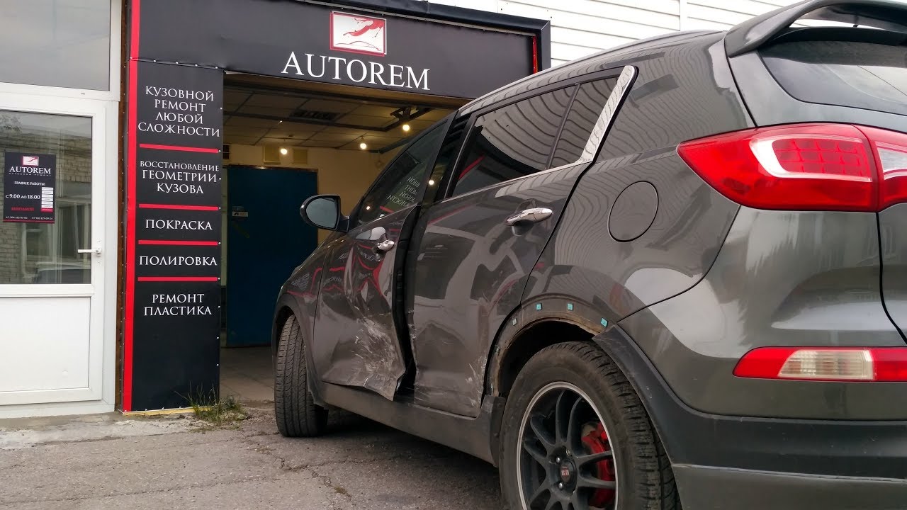 Kia Sportage, боковой удар.