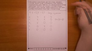 ЕГЭ 2017 | Задание 4 | В волшебной стране бывает два типа погоды ... ✘ Школа Пифагора