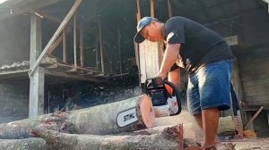 CHAINSAW STIHL MS 440 Setup,,!!First Start and Cut Test