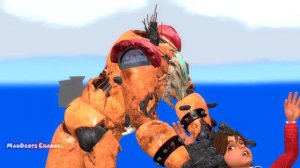 FNAF Security Breach Ruin - Cassie and Roxy vs All Animatronics Ragdoll Falls [GMOD]