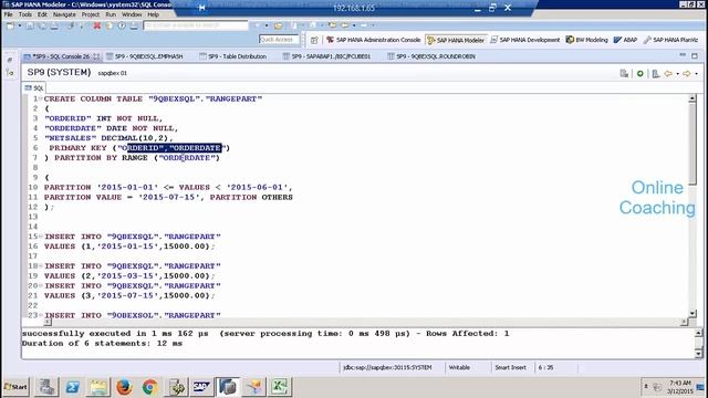 SAP BW On Hana Partitioning | SAP HANA Table & Range Partitioning - 8