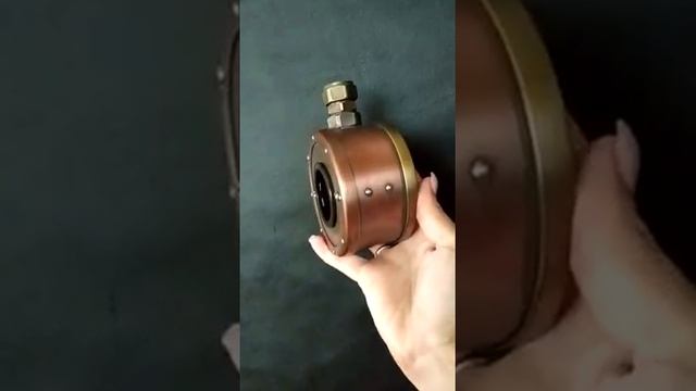 Vintage copper round socket European Standard. Медная круглая ретро розетка.