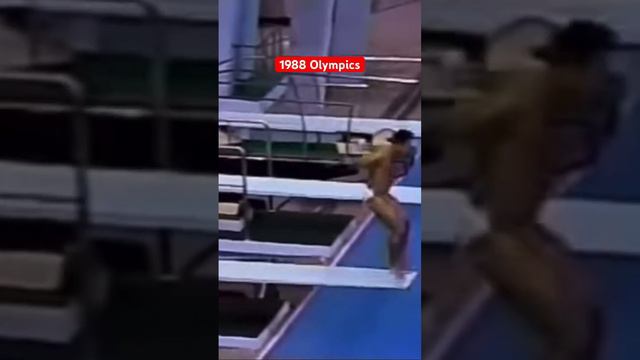 Louganis' Dive Mishap: A Shocking Moment for the Crowd #swimming #diving #olympics