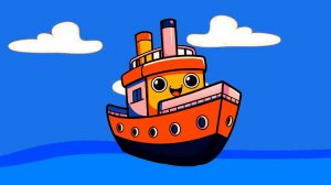 Веселая песня мультфильм про разные лодки и корабли Песенки мультики для детей малышей⛵️