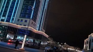 Глазами москвича столица чеченской республики влог зимой, строение "Грозный сити" вечером vlog обзо