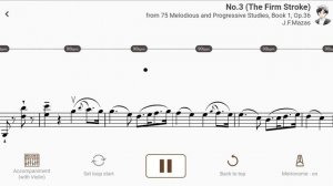 No.3 (The Firm Stroke) | J.F.Mazas【 Violin Sheet Music 】