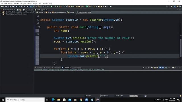Java program - Print a triangle pattern with @ symbols