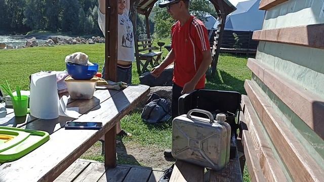 Первое утро, на Алтае, село Ая кемпинг на берегу Бирюзовой Катуни.  #горныйалтай, #отдых.