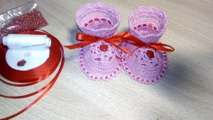 Вязание пинеток  крючком. Для новорожденной. МК.