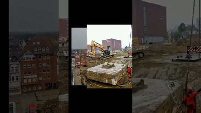 Liebherr LTM 1500 8 1 mobile crane has been used to lift a square concrete found