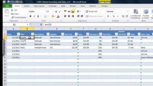 CXM Master Inventory and Sales Workbook V1.0 for Excel 2010 Part 3 of 6