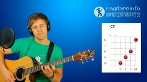 Аккорд C7 c БАРРЭ и БЕЗ БАРРЭ - 6 вариантов на гитаре схема, аппликатура и звучание