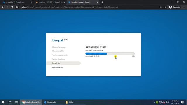 Installing Drupal 9 on Xampp