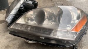 Mercedes benz w164 M class cleaning headlight remove front bumper снятие бампера чистка фар