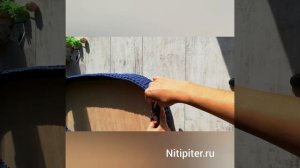 4. Поднимаем борта и присоединяем нить. Вяжем люльку для младенца из трикотажной пряжи. 4 Этап.