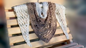 Бактус крючком, вяжу мягкий шейный платок на осень