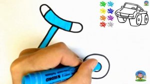 Как нарисовать САМОКАТ / Раскраска САМОКАТ для детей / How to draw SCOOTER for kids