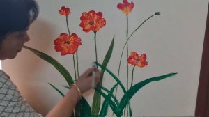 Make Beautiful Flowers On The Wall with Plastic Paper