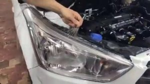 Hyundai Creta защита фар. Бронь, оклейка защитной, прозрачной плёнкой головной оптики автомобиля
