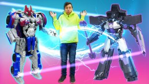 Роботы Трансформеры – Сражения Оптимуса Прайма и Мегатрона! – Видео игры битвы с БейБлэйд Бёрст