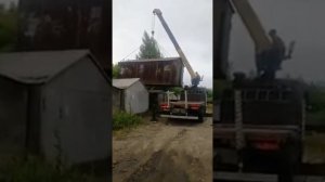 Установка металлического гаража