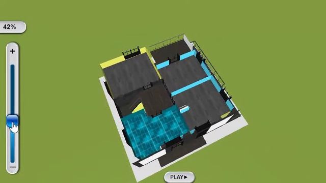 3D план небольшого дома с большой гостиной и мансардой до 150 смотреть онлайн