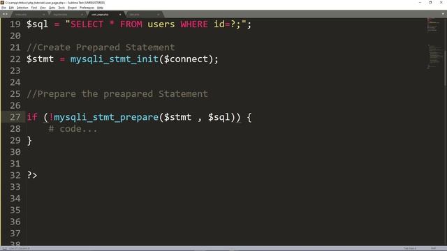 39: PREPARED STATEMENTS TO PROTECT DATA FROM SQL INJECTION | PHP Programming Tutorial Sinhala