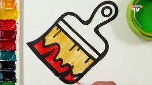 Рисуем кисть! Раскраски для детей! Давайте рисовать, раскрашиваем вместе!