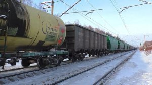 ВЛ11К-108 с грузовым поездом следует через о.п. 47 км