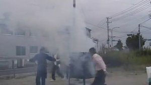 Тушение пожара с помощью огнетушителя Спасатель-01