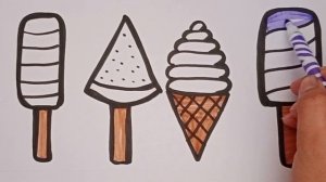 ice cream drawing and colouring ideas for kids and toddlers - ice-cream drawing