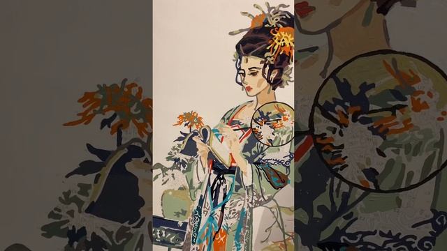 Панно по номерам Японская гейша смотреть онлайн