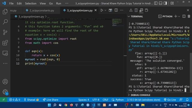 Python Scipy Optimizers || Optimizing Functions || Python SciPy Tutorial in Hindi (With Notes) #3