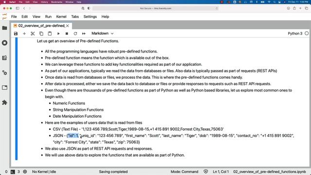 Programming Essentials Python - Predefined Functions - Overview Of Predefined Functions