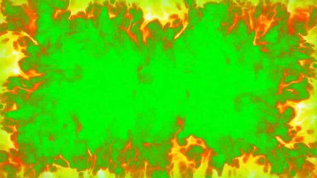 РАМКА из ОГНЯ ФУТАЖ на ЗЕЛЕНОМ ФОНЕ