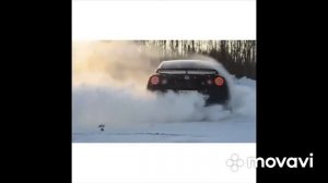 Nissan GTR drift. Дрифт зимой. Exhaust . Sound. Звук выхлопа .