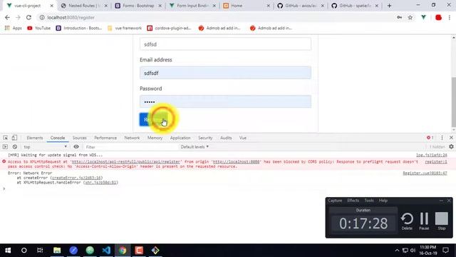Laravel Vuejs full course | User Register data save in data base REST API Bangla Tutorial Part-09