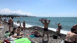 ОТДЫХ В АДЛЕРЕ 2023 / ПЛЯЖ РОЗА ХУТОР / ЦЕНЫ НА ЛЕЖАКИ / ЖАРА И ТОЛПЫ НАРОДУ
