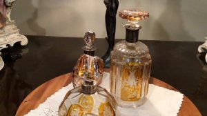 Графинчик или штоф ? Богемский янтарный хрусталь с серебром