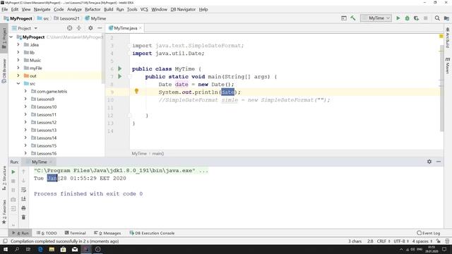 Java - урок 21.5 (Работа с датой в Джава. Класс Data) смотреть онлайн