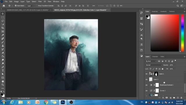 How to edit pic in fog effect manipulation in Photoshop cc 2020 смотреть онлайн