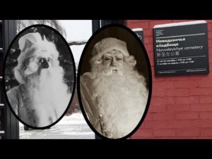 Два Деда Мороза на Новодевичьем кладбище.