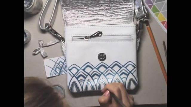 Acrylic painting bags. Роспись акрилом кожаной сумки смотреть онлайн